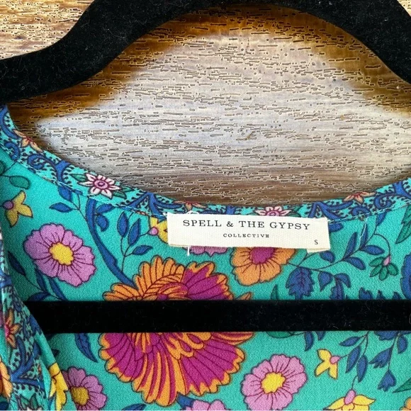 🌾 Spell and the Gypsy folk town turquoise midi dress - Picture 6 of 9